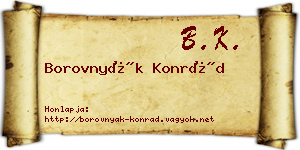 Borovnyák Konrád névjegykártya